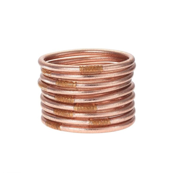 Budhagirl Jewelry - NEW BudhaGirl All Weather Bangles – Rose Gold (Set of 9) | Size Large